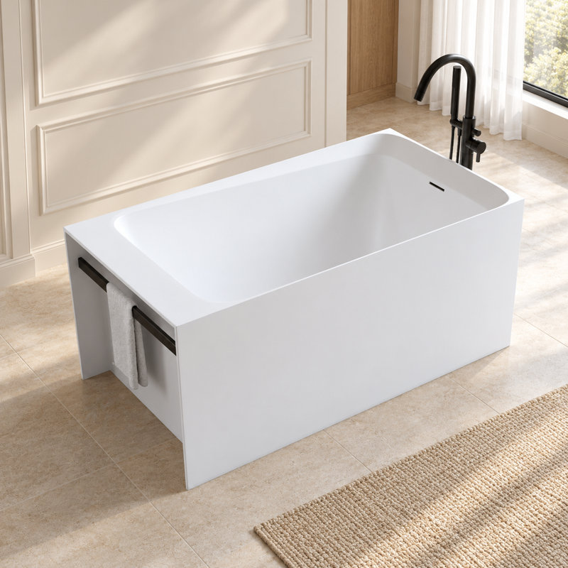 Baignoire de trempage autoportante ovale 51 po. X 27,6 po. Blanc mat