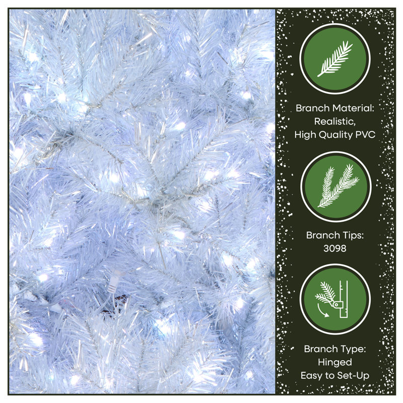Clear Pine Christmas Tree with LED Lights, 120" x 64"