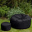 icon Kingston Adult Classic Indoor Outdoor Bean Bag & Square Footstool Pouffe Black-475169665