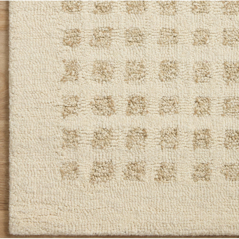 Chris Loves Julia x Loloi Polly Handmade Ivory/Natural Rug, Square 1'6"