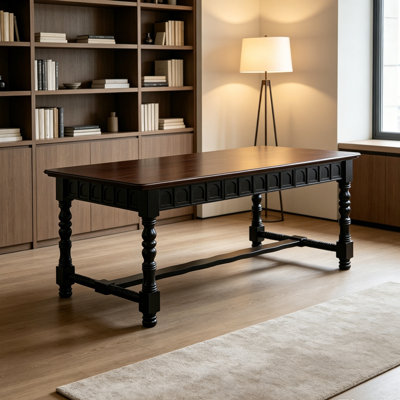 Multi-functional Rectangular Solid Wood Desk
