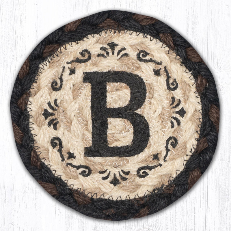 Monogramme en jute tressé style rustique rustique, H 5 po au pochoir personnalisé