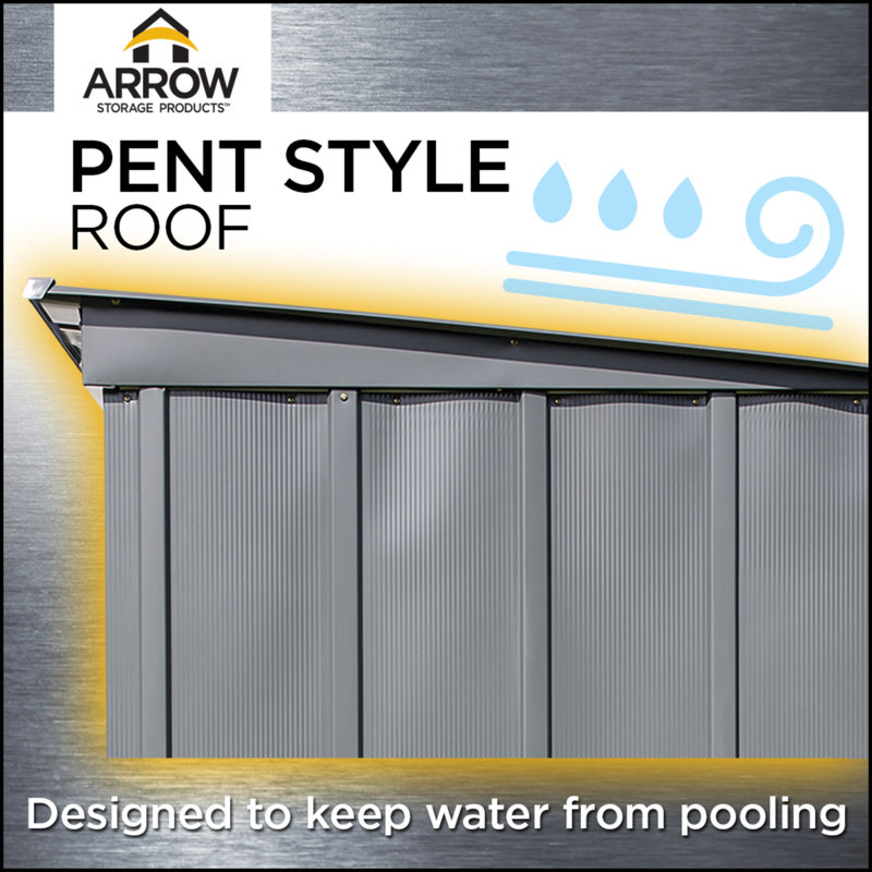 10 ft. x 4 ft. Blue Grey Galvanized Steel Storage Shed