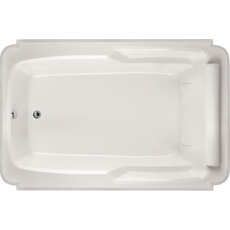 Atlandia 74'' L Soaking Bathtub, Bone, Satin Nickel