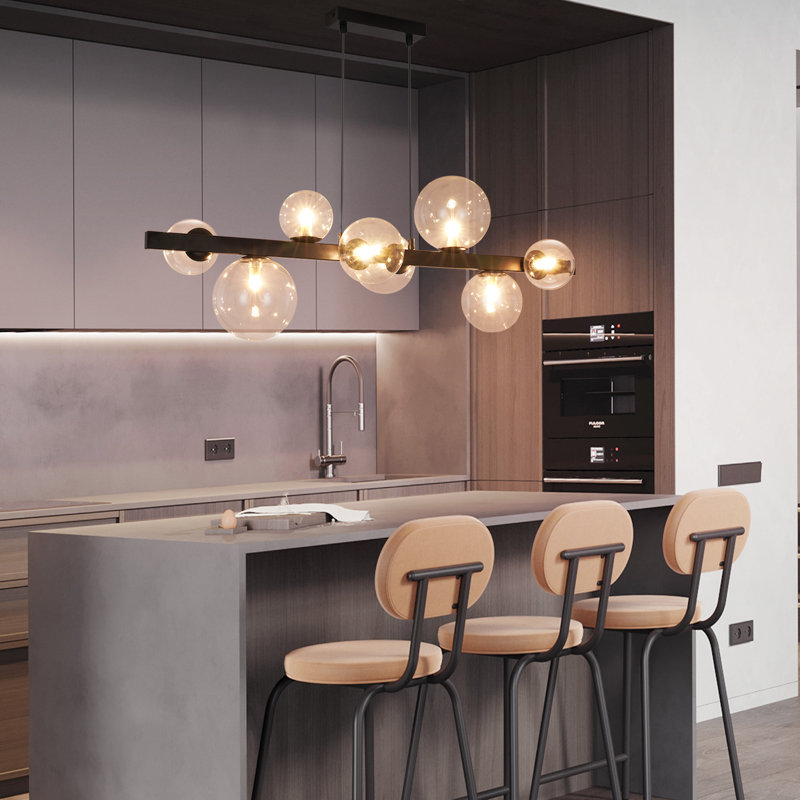 Ammanda 8 - Light Matte Black Sphere Pendant