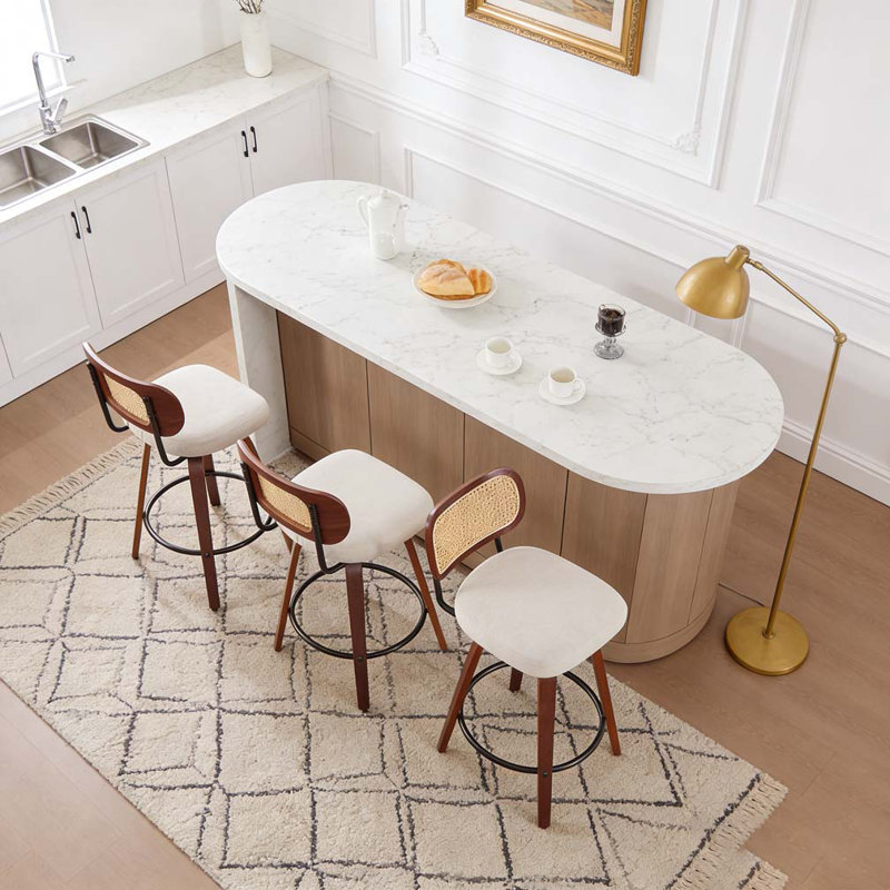 26-Inch Counter Height Bar Stools Set, Beige