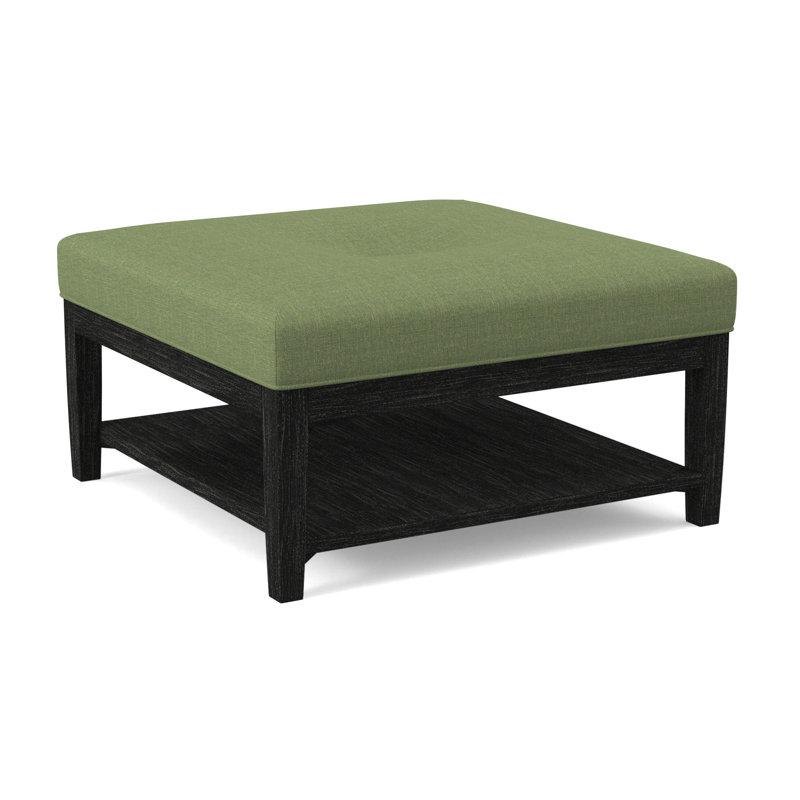 Hammond Square Ottoman, Antique Black Finish, Stone Crypton Performance; 0884-83