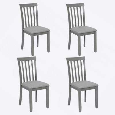 Chaises de salle à manger seulement, ensemble de 4 chaises de salle à manger en bois, chaise de cuisine avec siège rembourré, chaise d'appoint rembourrée pour salle à manger, salon