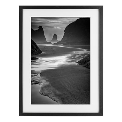 «Last Light On Bandon Beach», reproduction sous verre encadrée, conception par Rick Berk