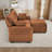 Chenille Upholstered 2-Seater Sectional Sofa With Ottoman-1342498986