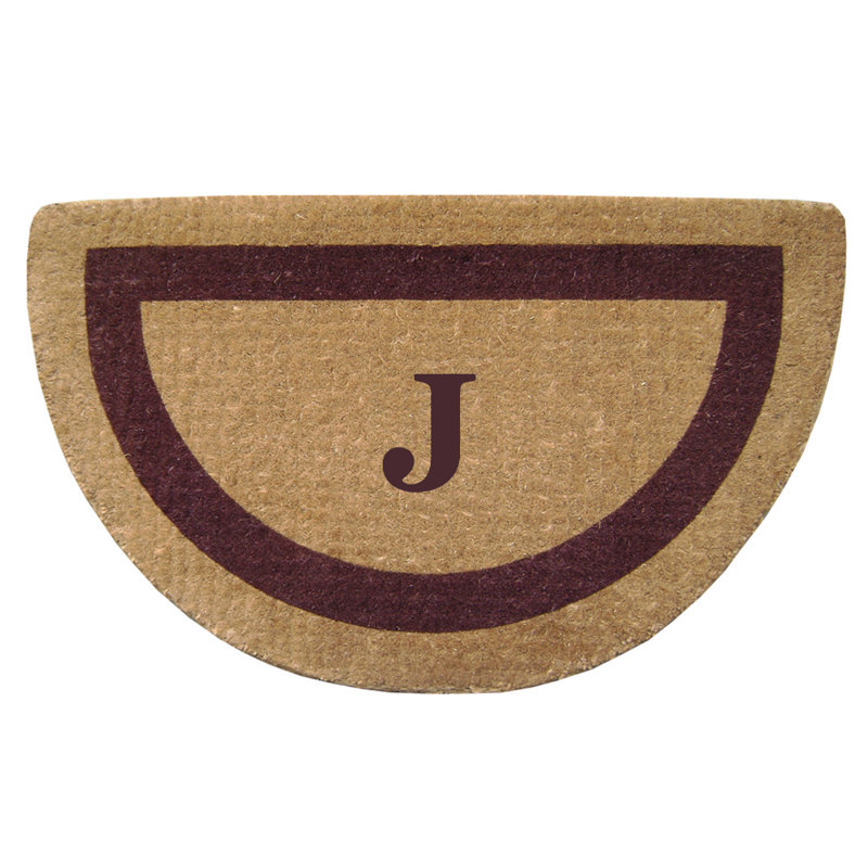 Non-Slip Outdoor Doormat, J, Brown