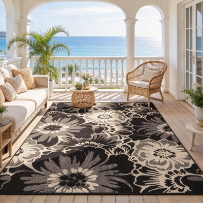 Tapis antidérapant à motif floral