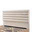 Grand lit à panneau en bois avec boucle taupe, lattes silencieuses, structure de support à haute densité, fabrication d'ingénierie, aucun sommier requis