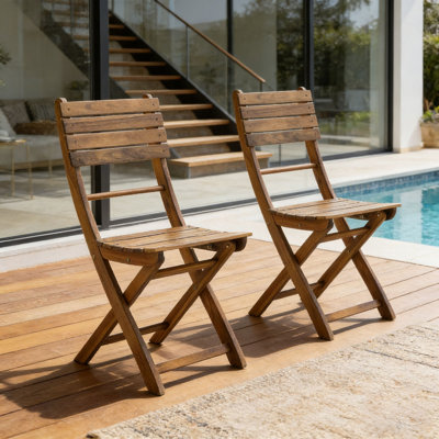 Chaise d'extérieur pliante en bois d'acacia