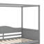 Lit simple avec auvent et lit gigogne simple, structure en bois avec tête de lit-264072415