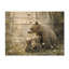Mère ours avec des petits en hiver I - Reproduction en bois d'ours - sur bois de pin naturel-413149827