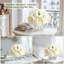 Pivoines artificielles élégantes au toucher véritable dans un vase en verre-673064736