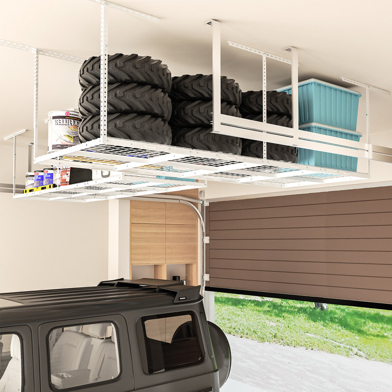 Supports de rangement pour plafond en acier Maryorie, H 40 po x l 96 po x P 36 po, Blanc