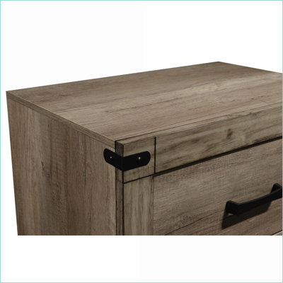 Contemporary Rustic Tall 2-Drawer Solid Wood Nightstand - Brown