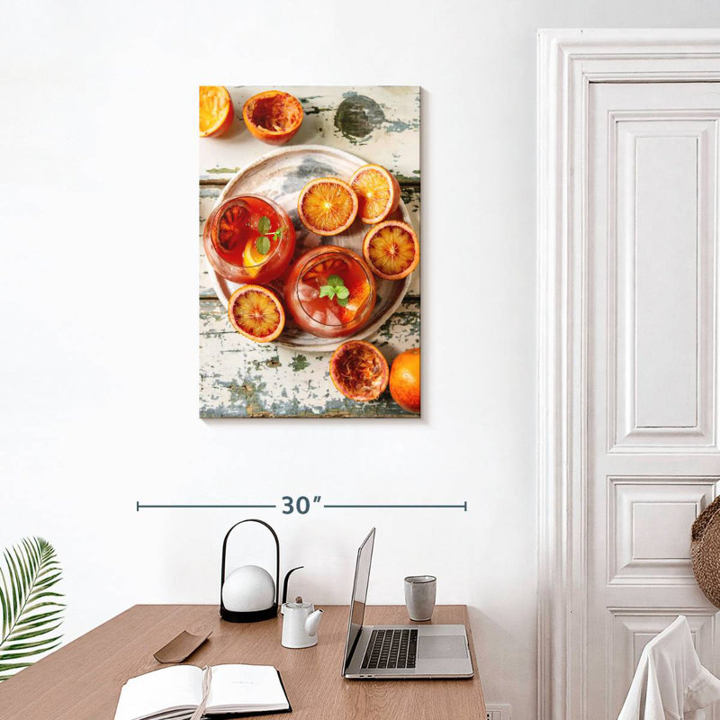 Yarlin, orange sanglant, cocktails pour deux, H 30 po x l 20 po