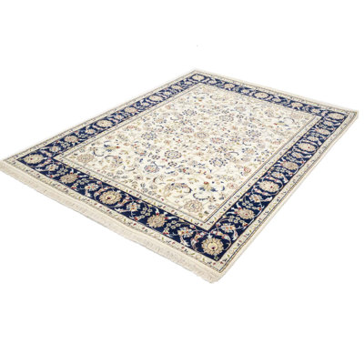 Tapis crème crème à motif oriental Indo-nain 5 x 7