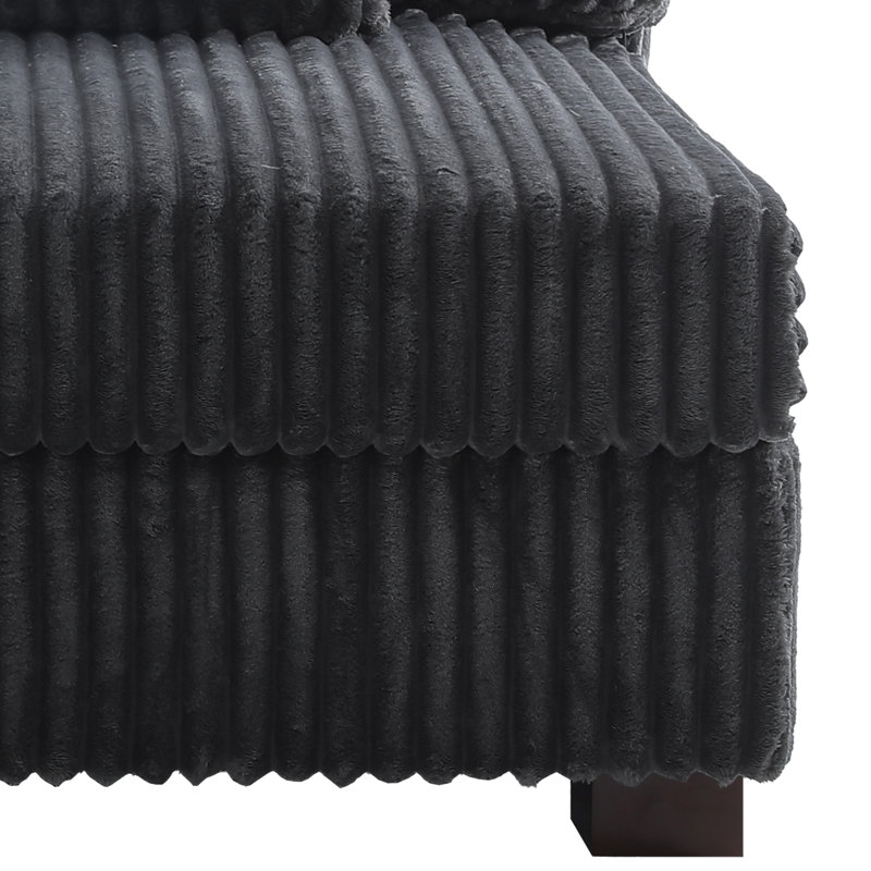 Canapé modulaire rembourré 2 pièces en flanelle de fourrure de lapin avec accoudoirs et coussins décoratifs 2 pièces
