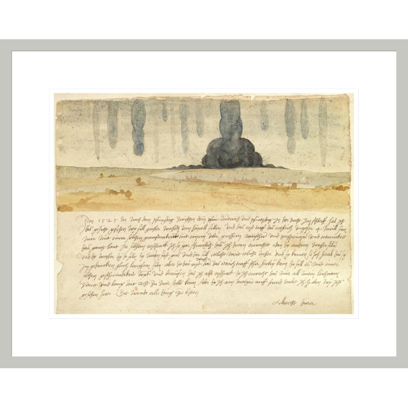 Paysage de rêve avec texte par Albrecht Dürer - Impression Giclée sur cadre, H 17,53 po x l 21,75 po