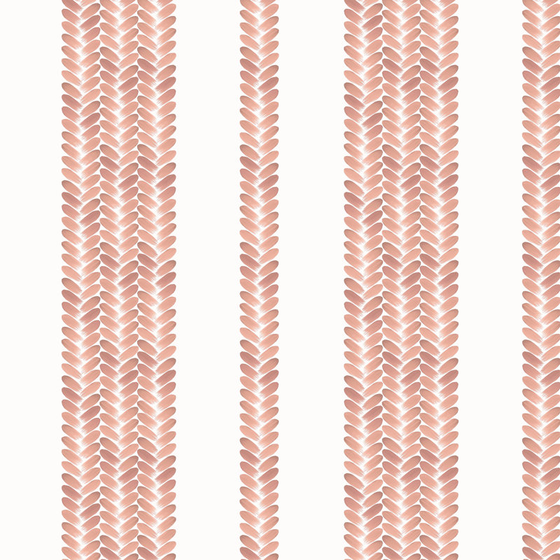 Pèlerin | Papier peint à rayures tissées , Rose / blanc