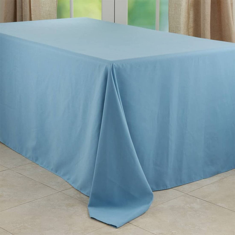 Daisylynn Rectangular Polyester Tablecloth, Aqua, 108" L x 90" W