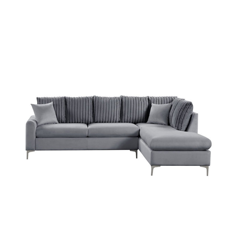 Canapé modulaire Elina, Velours gris velours