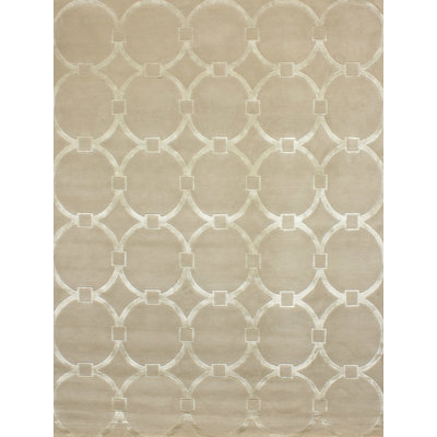 Geometric Area Rug in Bisque/Ivory