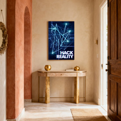 Hack Reality Futuristic Network Canvas Wrapped Wall Art Oil Painting Print Set Of 1