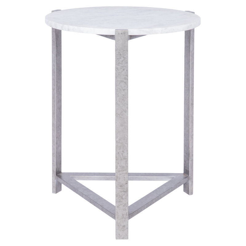 Manhattan Marble 3 Legs End Table, Royal Silver