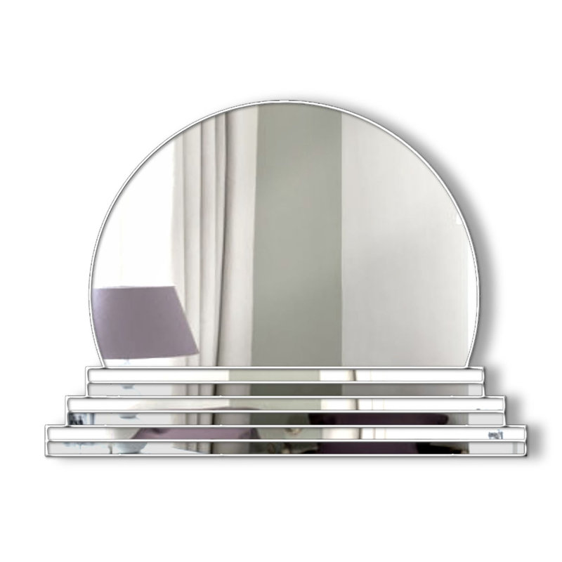 Yolanda Flat Wall Mirror, Silver