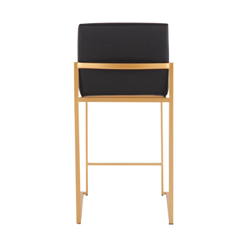 Contemporary Counter Stool, 3, Siège noir / cadre doré
