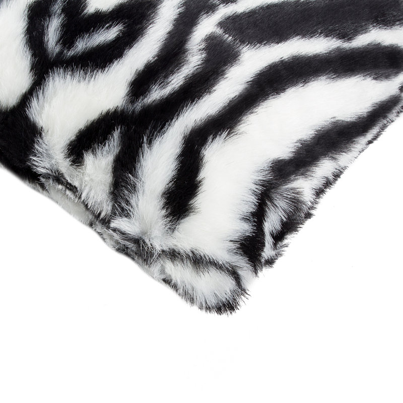 Belton 2-PACK BELTON FAUX FUR PILLOW 18" X 18" - EL PASO LEOPARD, Black/White