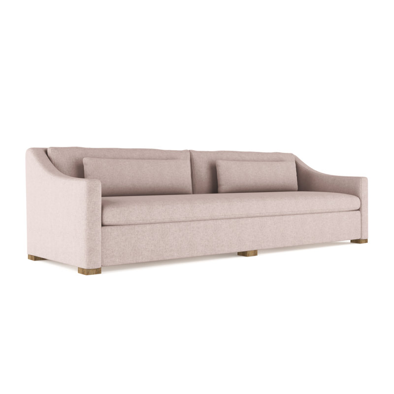 Canapé Crosby, Lin graphite carré, H 32,5 po x l 120 po x P 38 po, Patiné