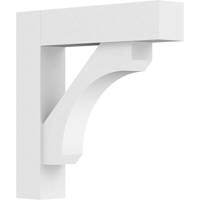 Support standard en uréthane standard avec extrémités en bloc, brun clair apprêté, H 16 po x l 3 po x P 16 po