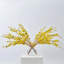 Classic Yellow Forsythia Branches in Modern Factice Vase Spring Faux Floral Water Illusion Arrangement