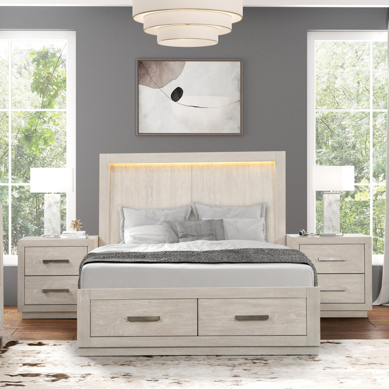 Ensemble de chambre à coucher 3 pièces Upham