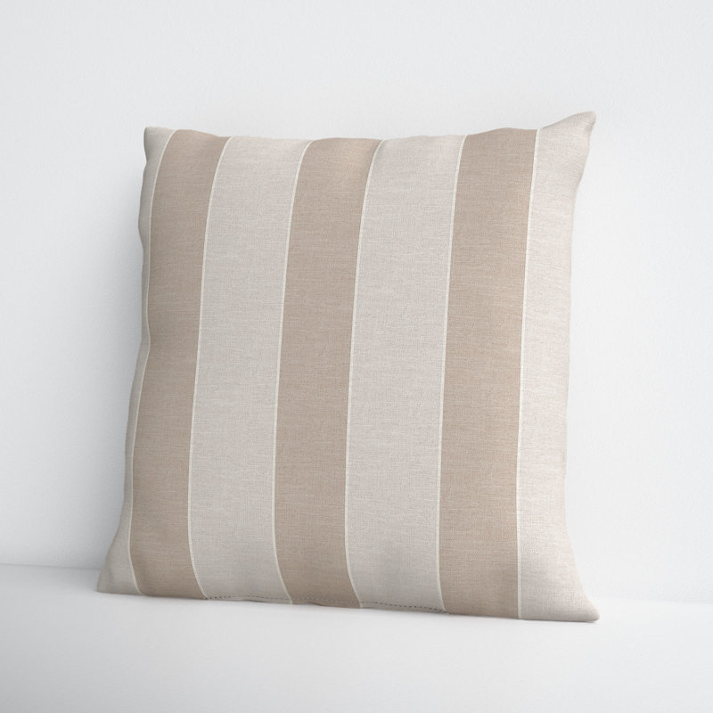 Emmit Striped Sunbrella® Indoor/Outdoor Reversible Throw Pillow, 18" x 18"