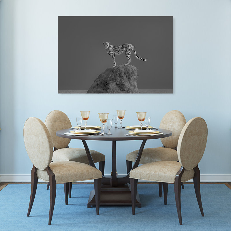 Art mural majestueux, abstrait, contemporain, chat, animal, nature, majestueux, guépard, 32" H x 48" W