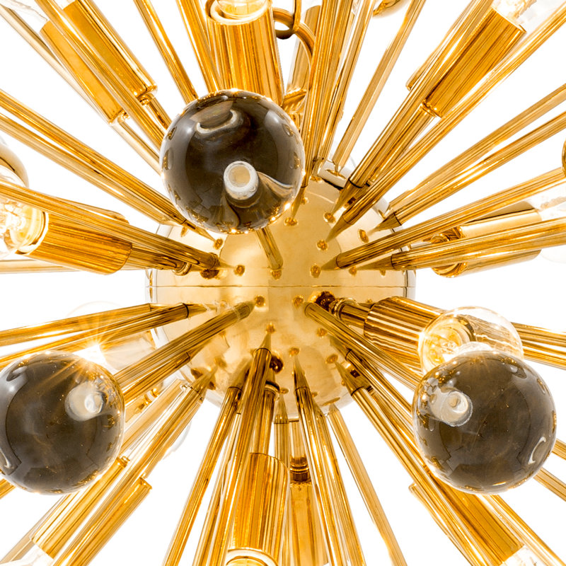 Lustre sphérique Spoutnik 12 lumières Antares, Or, H 89 po x l 30 po x P 30 po