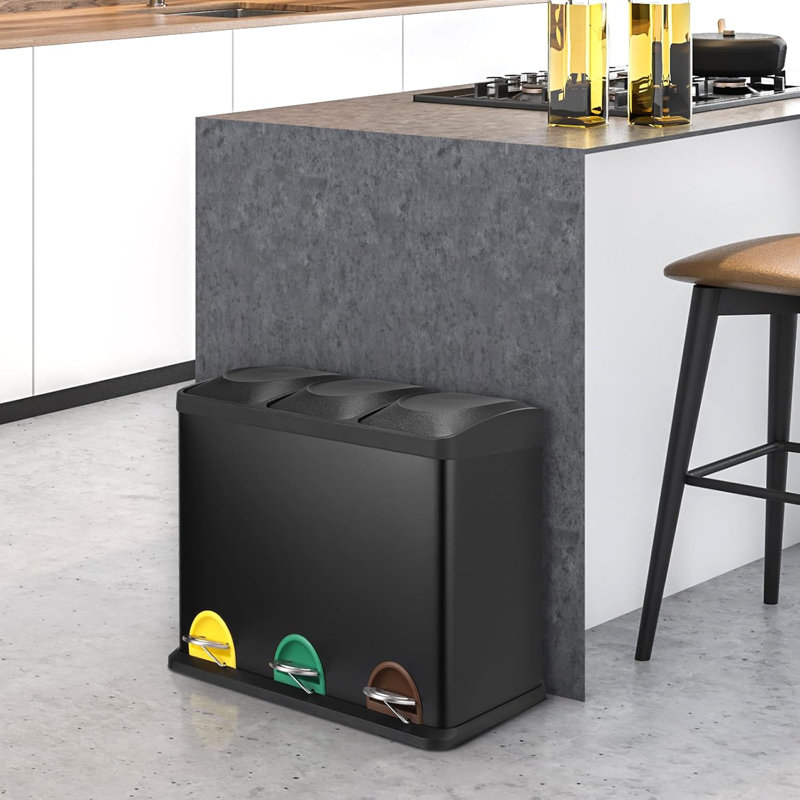 Arvey Steel Step On Kitchen Trash Can - 45L