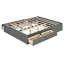 Structure de lit plateforme en bois avec 4 tiroirs et rangement de pied de lit à levage hydraulique-125285911
