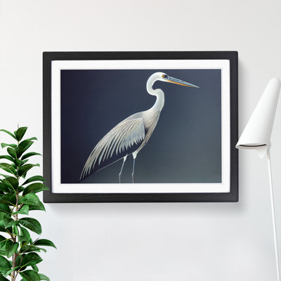 XH1022-9688X Vivacious Heron Bird 1 Piece Single Picture Frame Wall Art