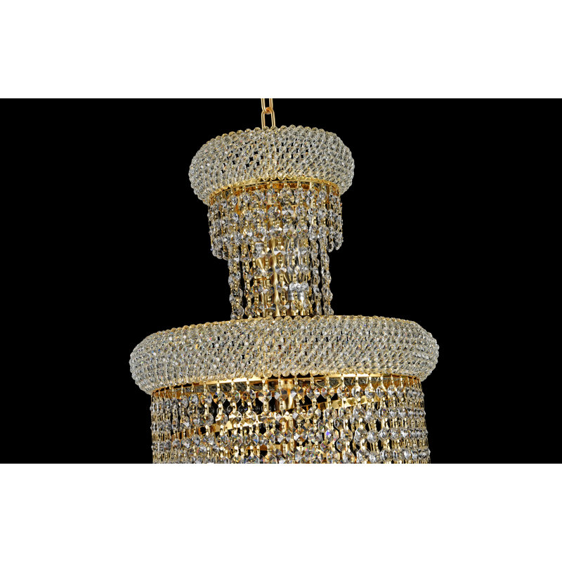 Zonia 10 - Light Dimmable Tiered Chandelier, Gold