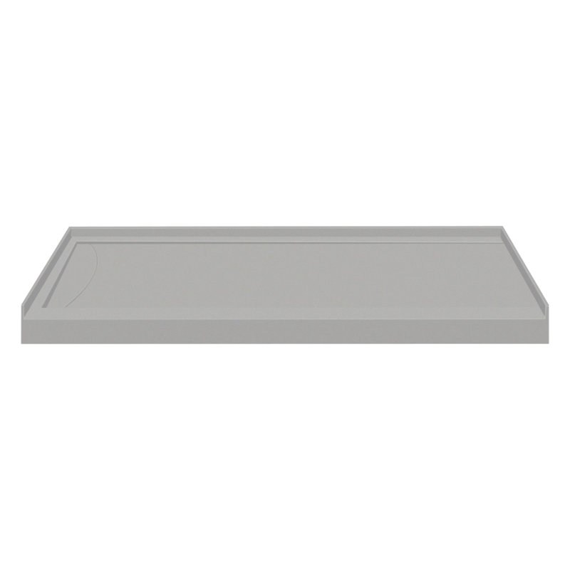 Transolid 60-in x 36-in Cast Solid Surface Shower Base with Linear Concealed,  Concrete, Left