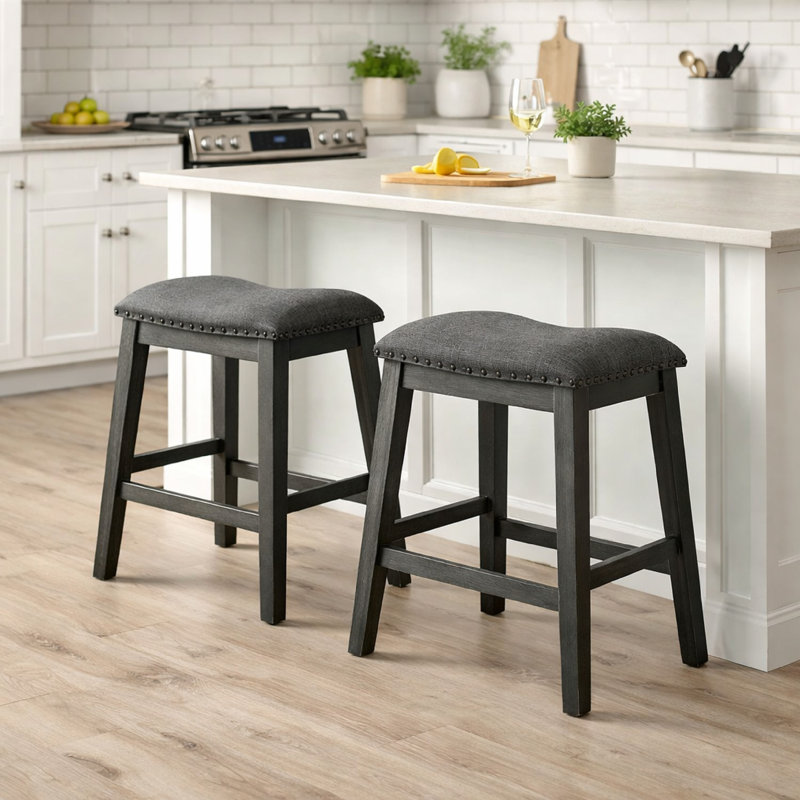 Ridit Upholstered Linen Blend Counter Stool
