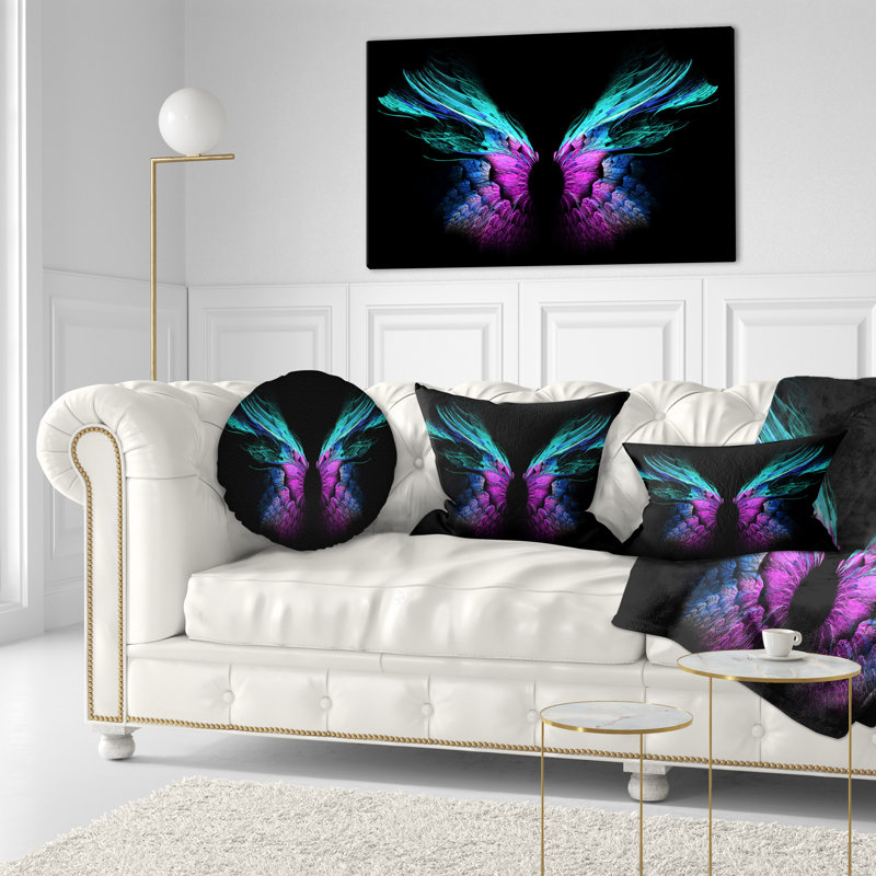 Coussin lombaire à ailes papillon floral